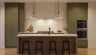 Polished front-on kitchen island render