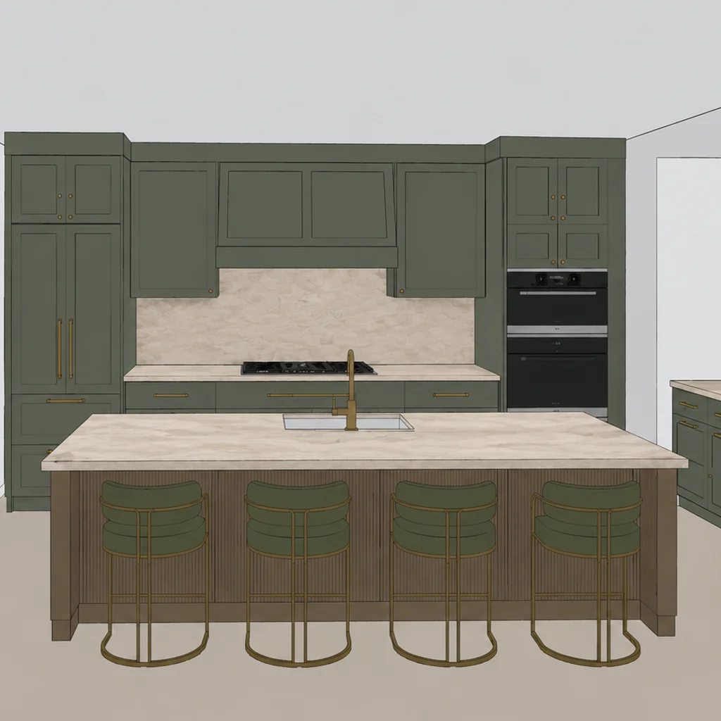 Working preview kitchen render before QA review.