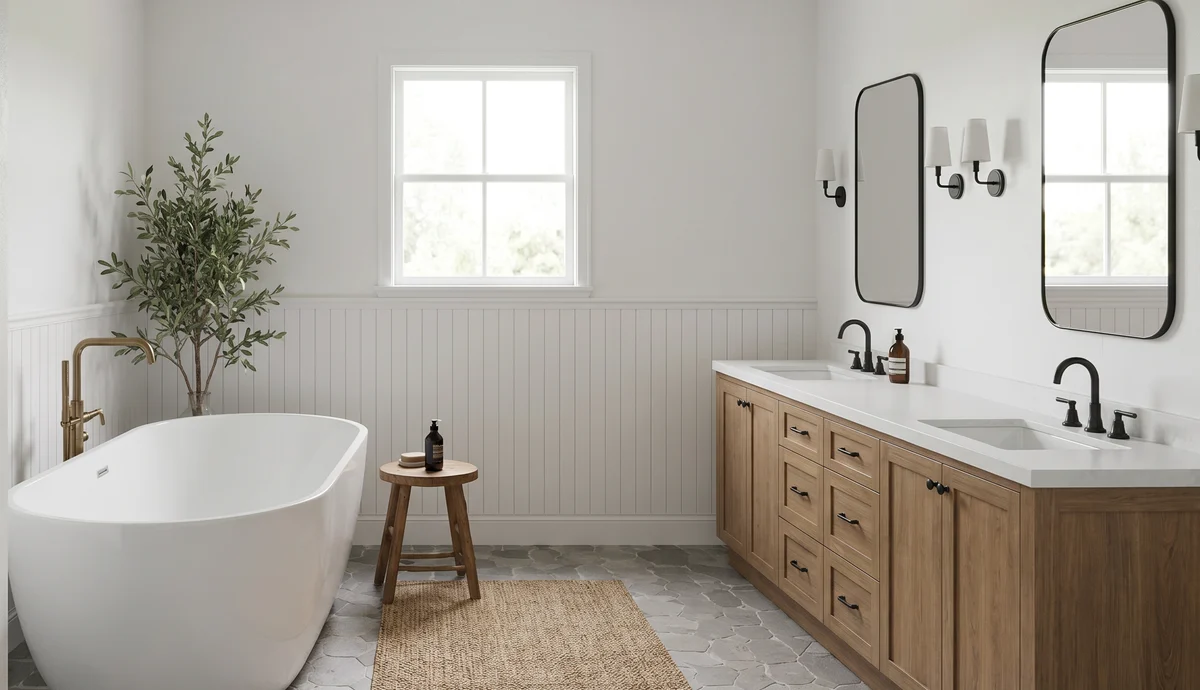 Polished bathroom vanity render